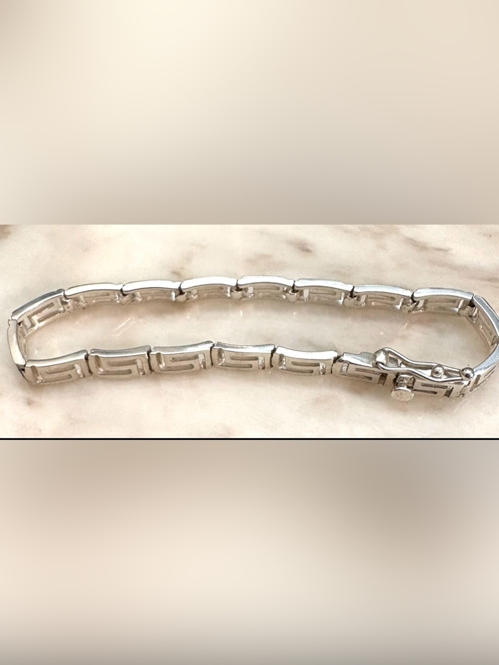 Greek 925 Sterling Vintage Key Link Bracelet & Ring 2PC Set Ex Cond - Picture 17 of 17